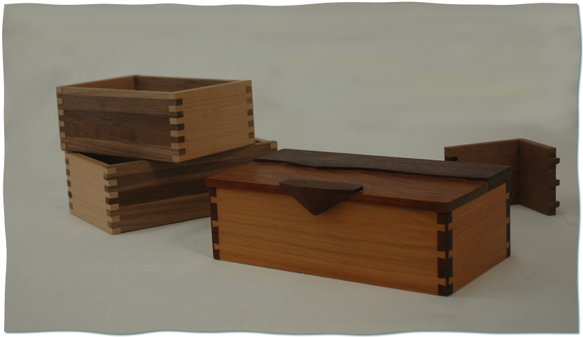 small box built from cherry hardwoods