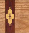 oak plaque with purpleheart and yellowheart inlay